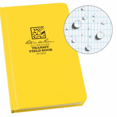 Yellow Rite in the Rain field book.