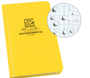 Yellow Rite in the Rain waterproof notebook.