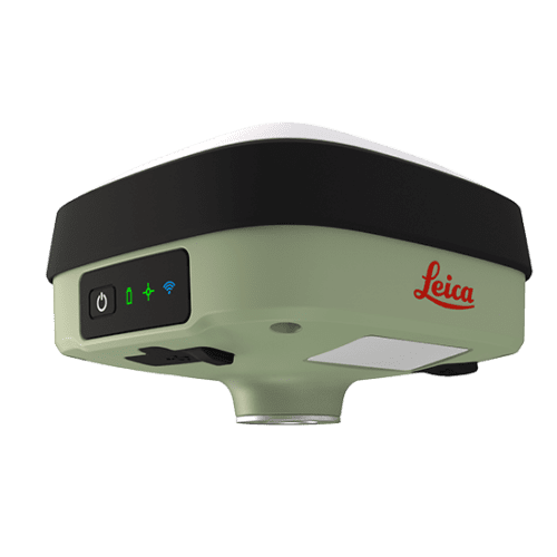 Leica green GNSS receiver device.