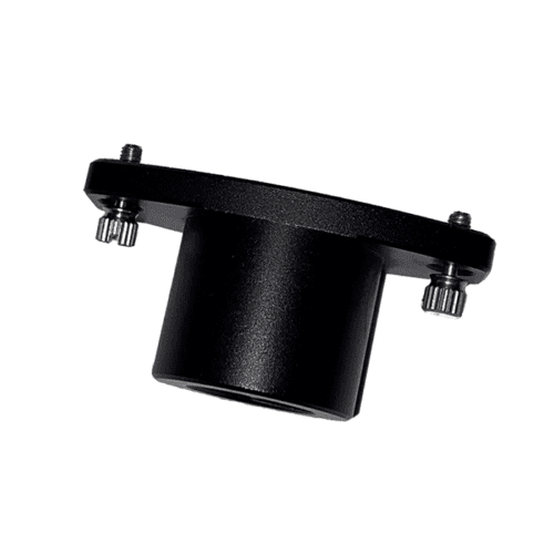 Black plastic mounting bracket with screws.