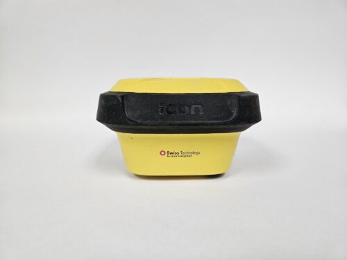 Yellow device with black rubber trim.