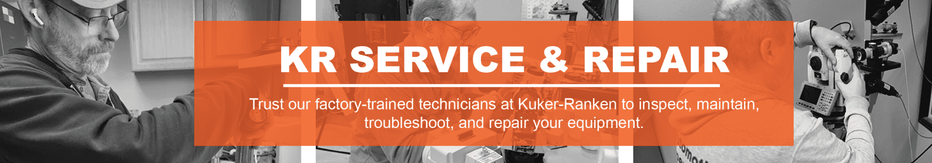 Technicians servicing and repairing equipment.