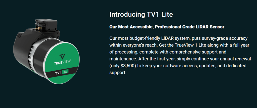 LiDAR sensor introduction: TrueView TV1 Lite.