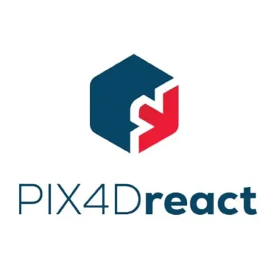 PIX4Dreact logo with geometric symbol.