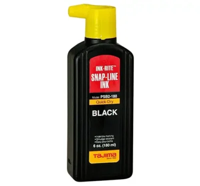 Black snap-line ink bottle, yellow nozzle.