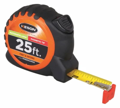 Tape measure with 25-foot measurement displayed.