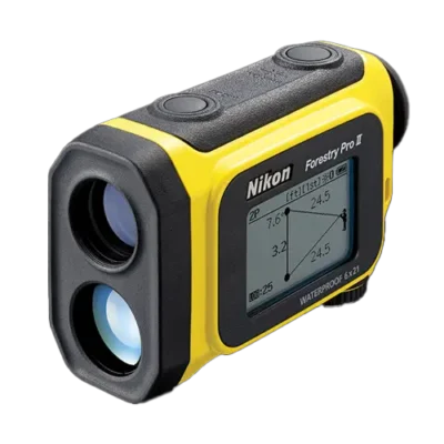 Yellow Nikon Forestry Pro II rangefinder device.