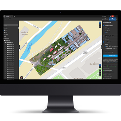 Computer screen showing a detailed map interface.