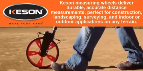 Keson measuring wheel outdoors.